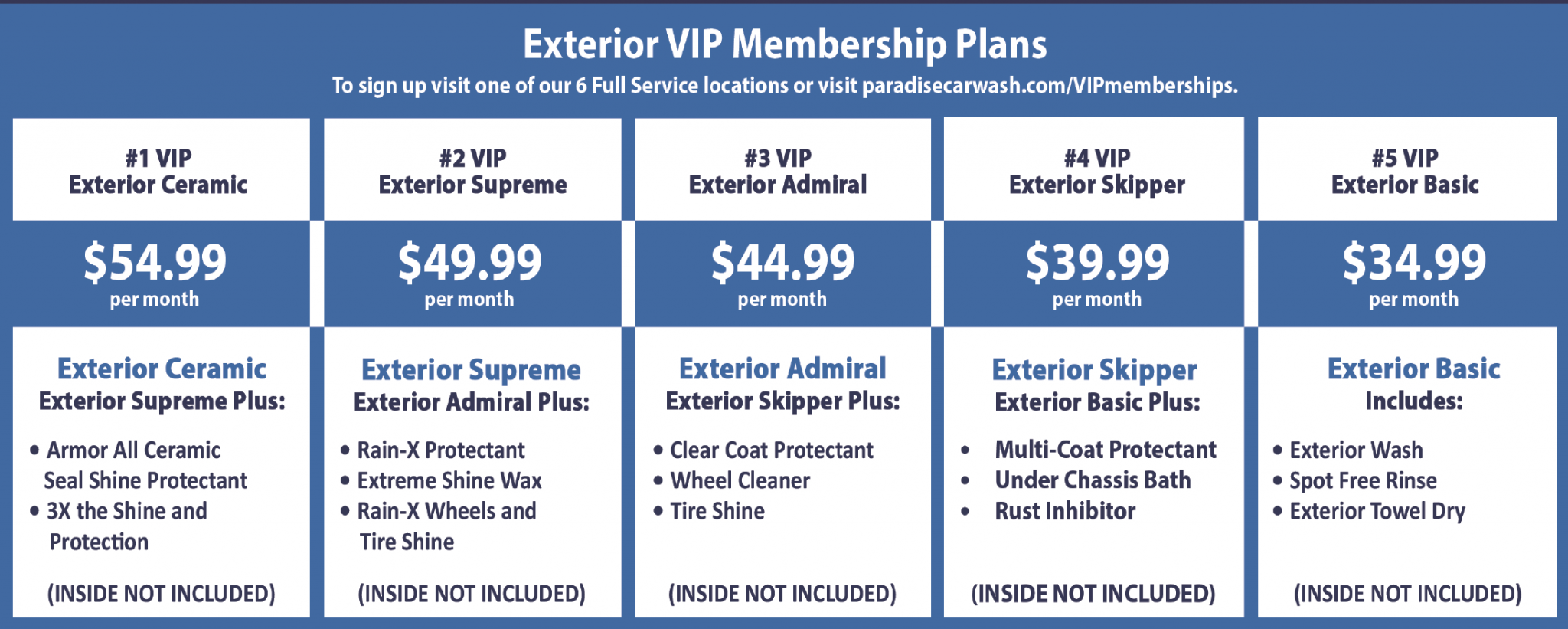 VIP Plans » Paradise Carwash